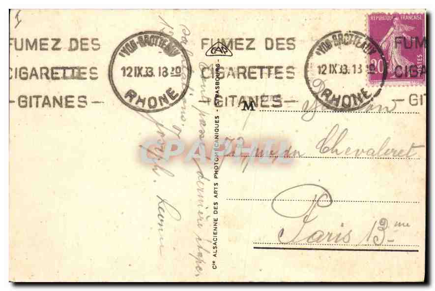 CPA Lyon Quai de Bondy  — Verso
