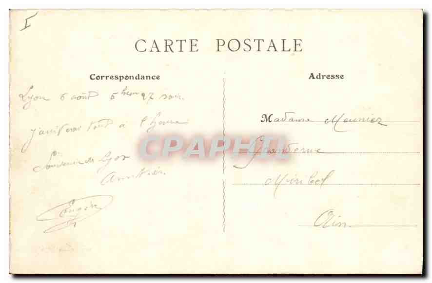 CPA Lyon Fontaine Bartholdi  — Rückseite
