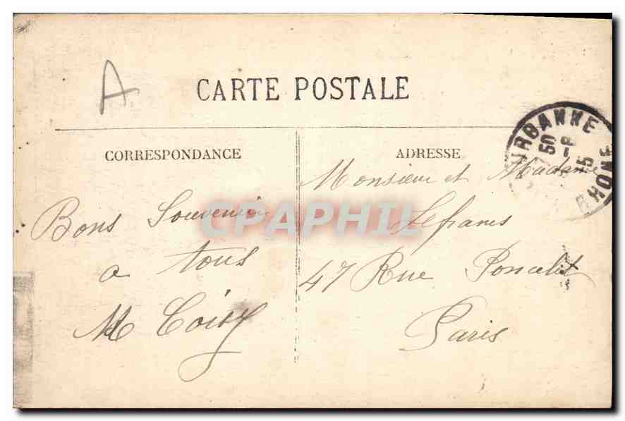 CPA Lyon Fontaine Bartholdi  — Verso