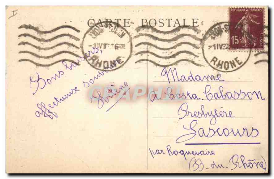 CPA Lyon Illustre Le Pont de la Guillotiere Hotel Dieu et coteau de Fourviere  — Verso