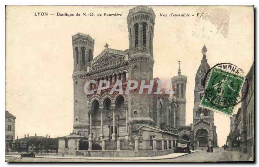 CPA Lyon Basilique de N D de Fourviere Vue d'ensemble E C L 
