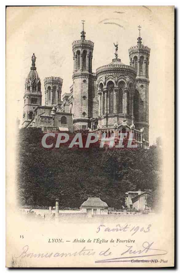 CPA Lyon Abside de l'Eglise de Fourviere 