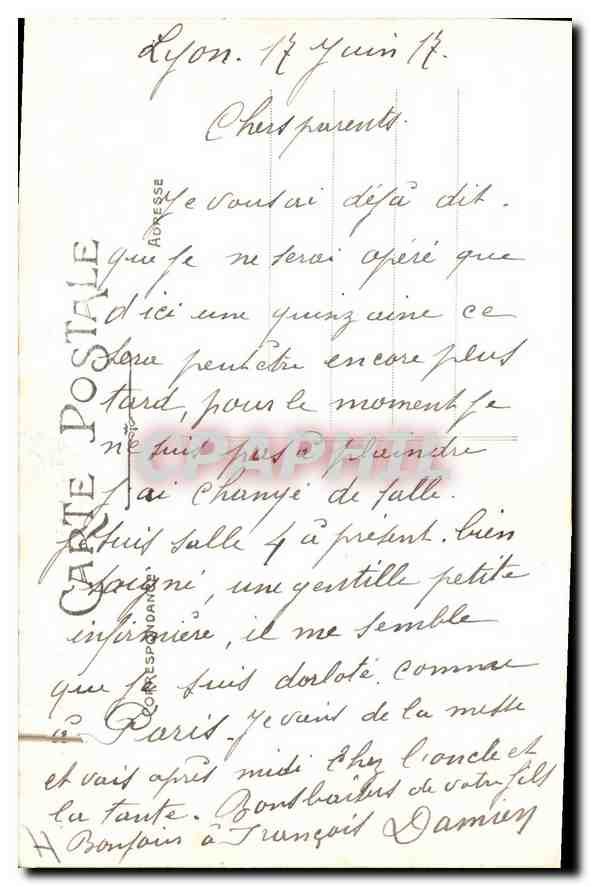 CPA Lyon Pont Tilsitt et coteau de Fourviere  — Verso
