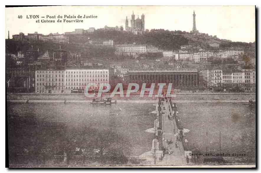 CPA Lyon Pont du Palais de Justice et Coteau de Fourviere 