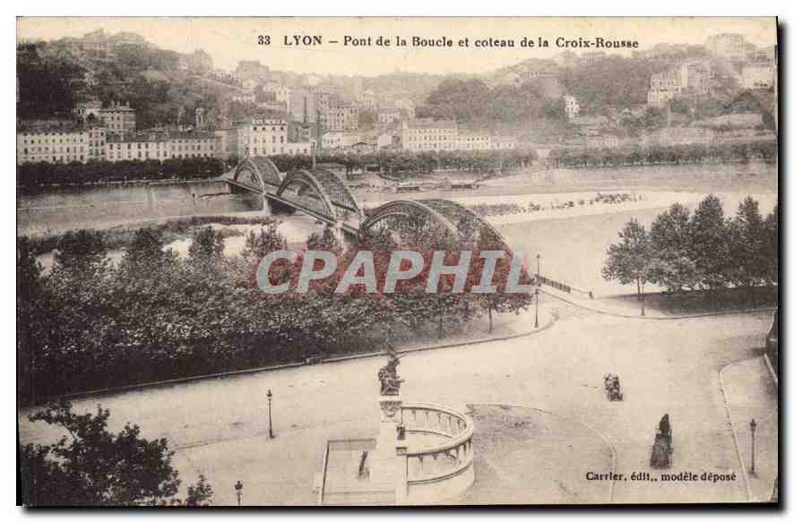 CPA Lyon Pont de la Boucle et coteau de la Croix Rousse 