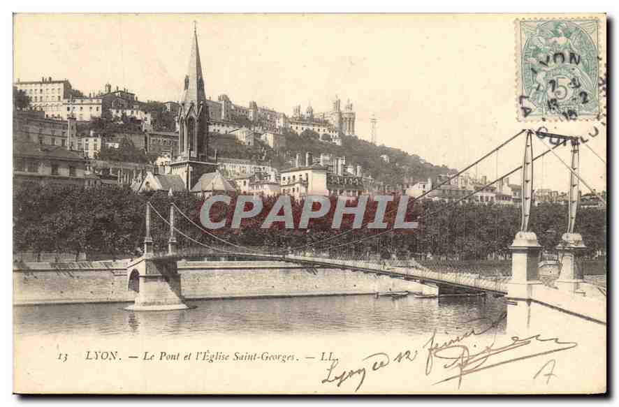 CPA Lyon Le Pont et l'Eglise Saint Georges 