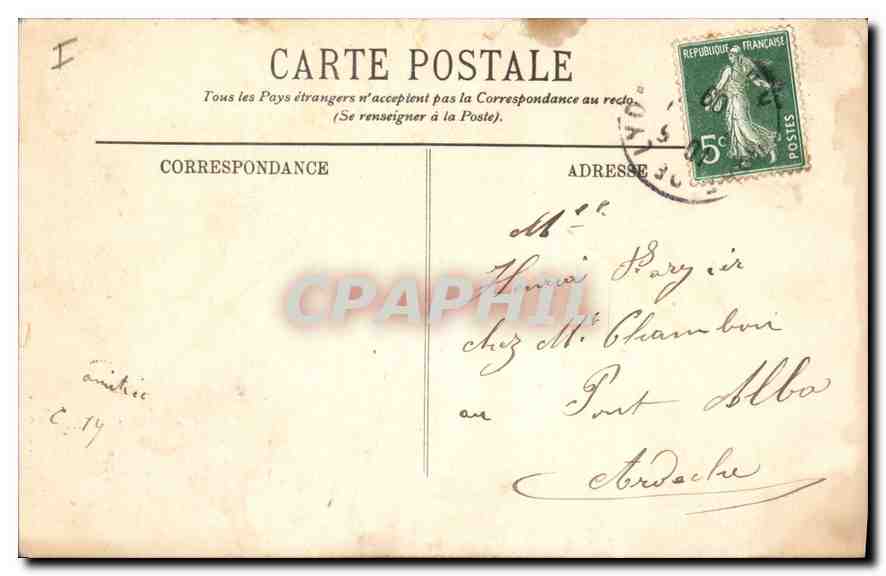 CPA Lyon Le Pont La Feuvillee Fourviere et la Tour Metallique  — Verso
