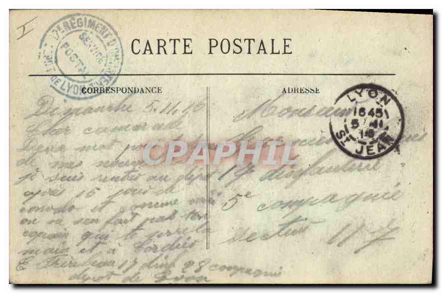 CPA Lyon Pont Morand Quai St Clair et Coteau de la Croix Rousse E R  — Verso