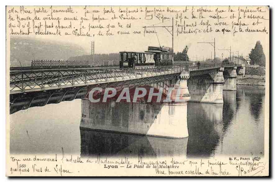 CPA Lyon Le Pont de la Mulatiere Tramway