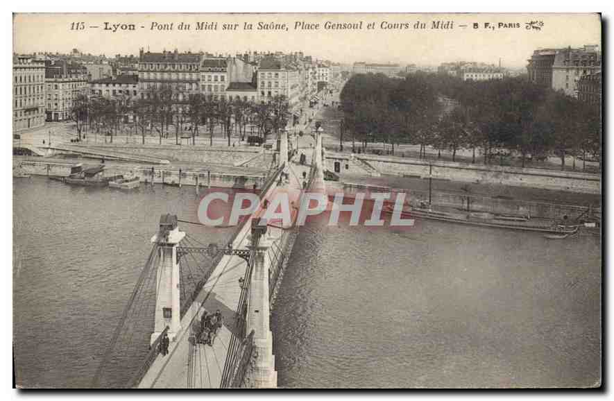 CPA Lyon Pont du Midi sur la Saone Place Gensoul et Cours du Midi B F 