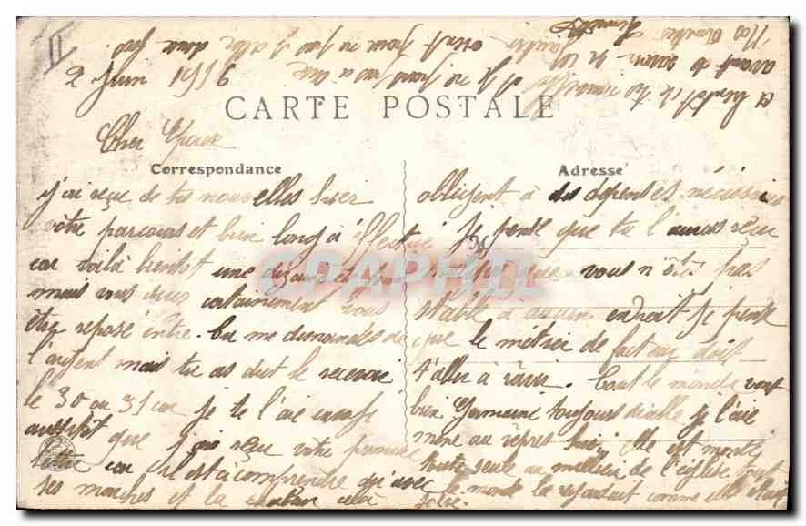 CPA Lyon Pont du Midi sur la Saone Place Gensoul et Cours du Midi B F  — Verso