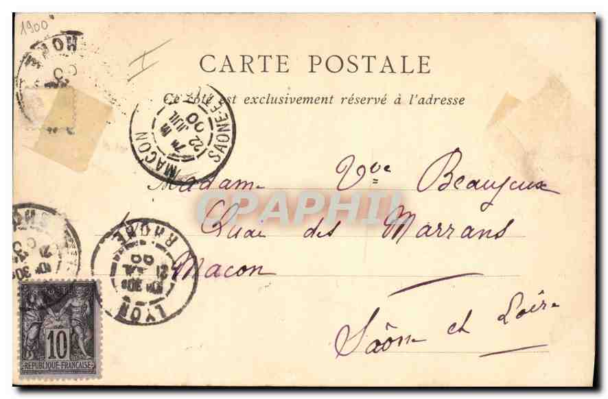 CPA Lyon Le Pont du Midi Carte 1900 Tramway — Back