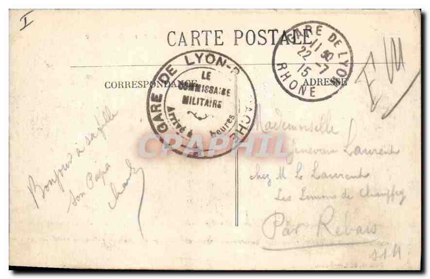LYON - Pont du Change et coteau des Chartreux — S. Fauré, n° 5246 — Verso