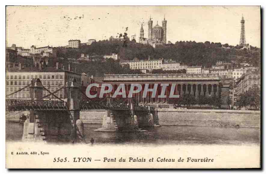 CPA Lyon Pont du Palais et Coteau de Fourviere