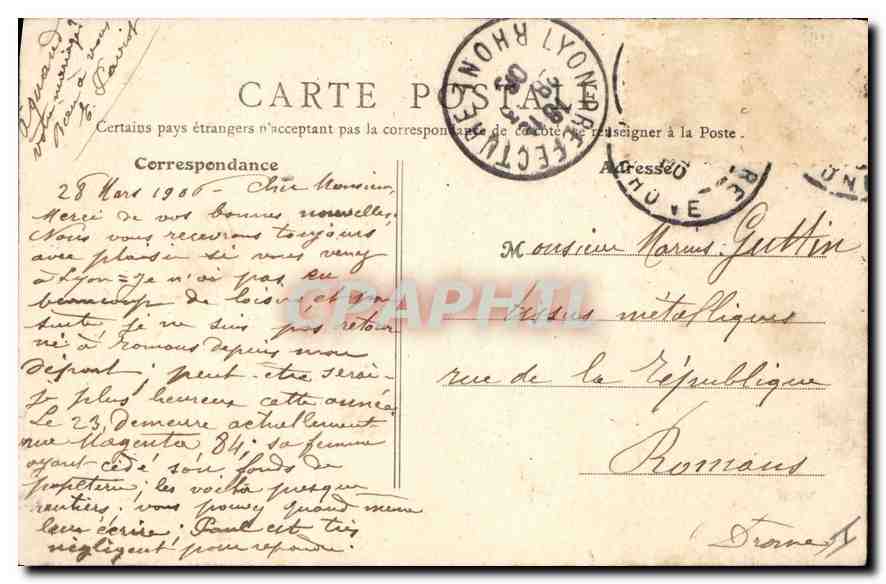 CPA Lyon Eglise Saint Nizier — Verso