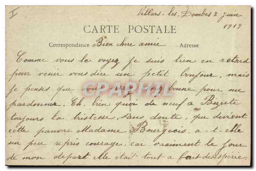 CPA Lyon Abside de Notre Dame de Fourviere — Verso