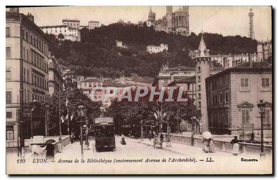 CPA Lyon Avenue de la Bibliotheque (anciennement Avenue de l'Archeveche)