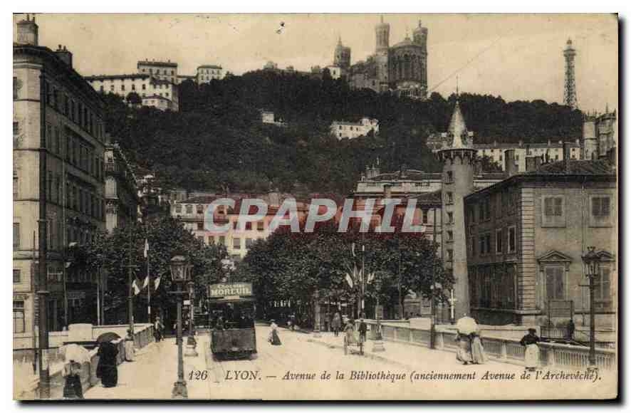 CPA Lyon Avenue de la Bibliotheque (anciennement Avenue de l'Archeveche)