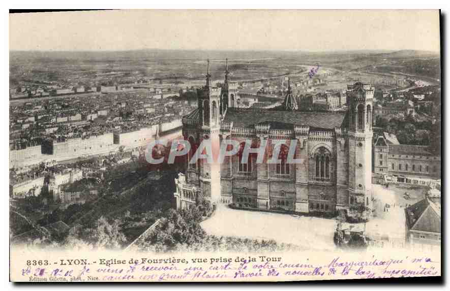 CPA Lyon Eglise de Fourviere Vue prise de la Tour