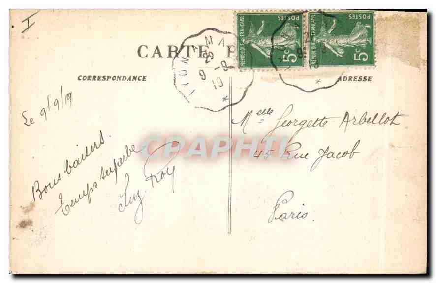 CPA Lyon Absides de St Jean de Fourviere et la Tour metallique — Verso
