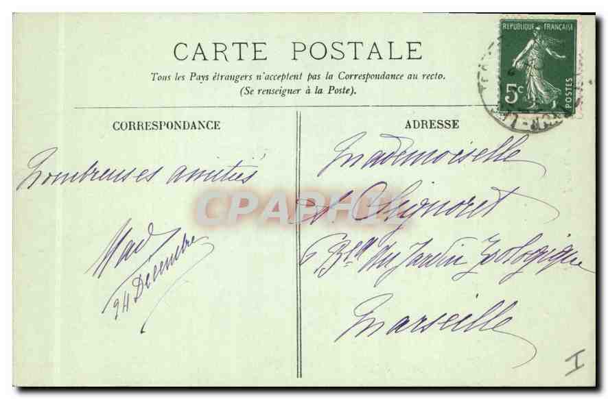 CPA Lyon Notre Dame de Fourviere — Verso