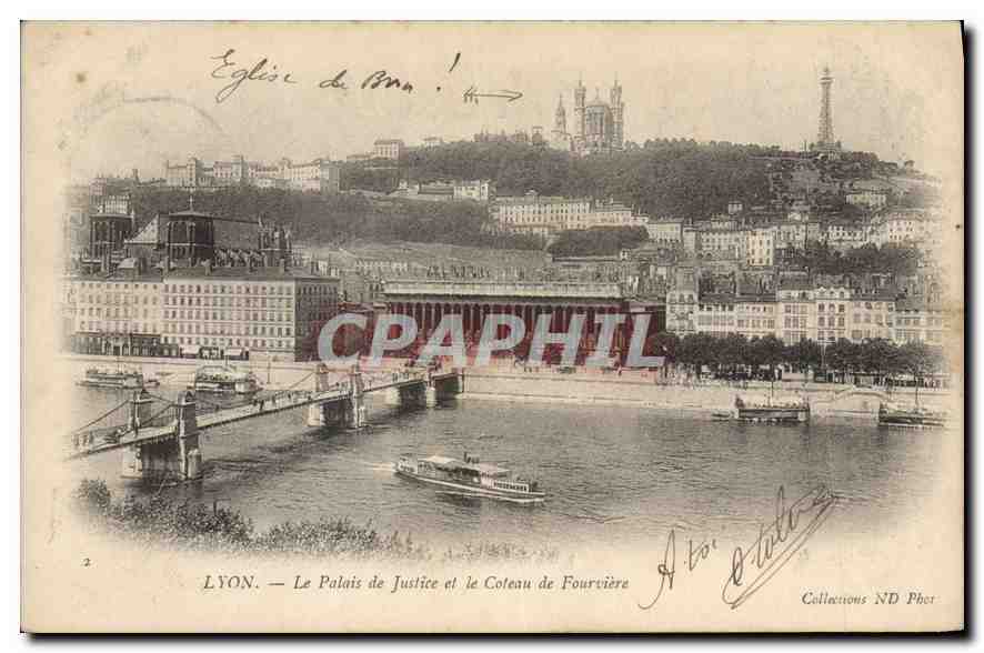 CPA Lyon Le Palais de Justice et le Coteau de Fourviere