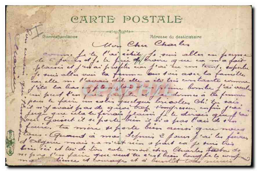 CPA Lyon Le Pont Morand — Verso