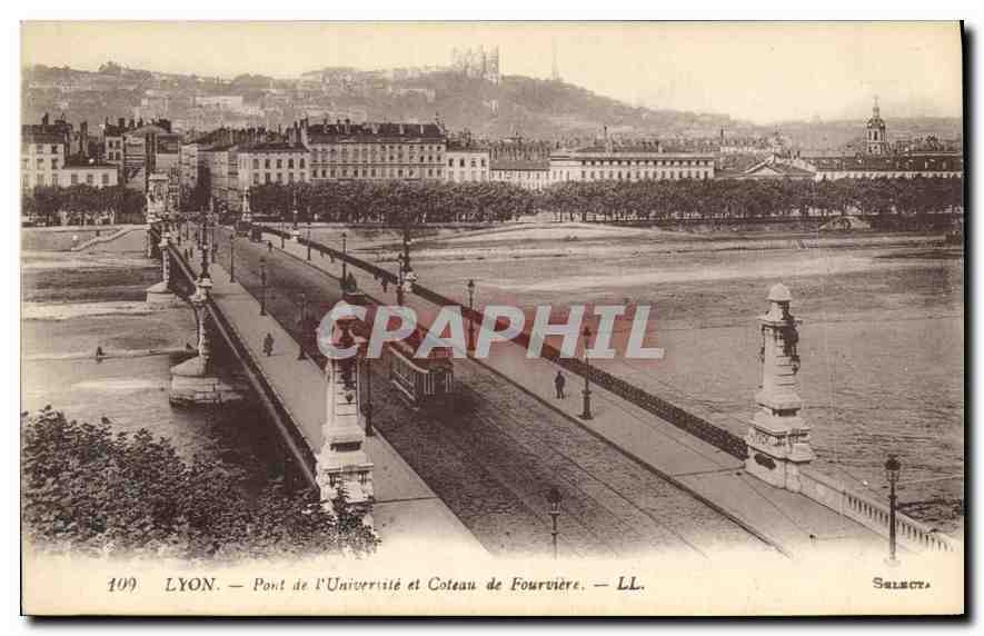 LYON — Pont de l'Université et Coteau de Fourvière — Select.