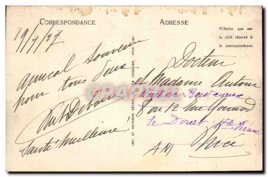 CPA Le Puy Le Rocher d'Espaly — Verso