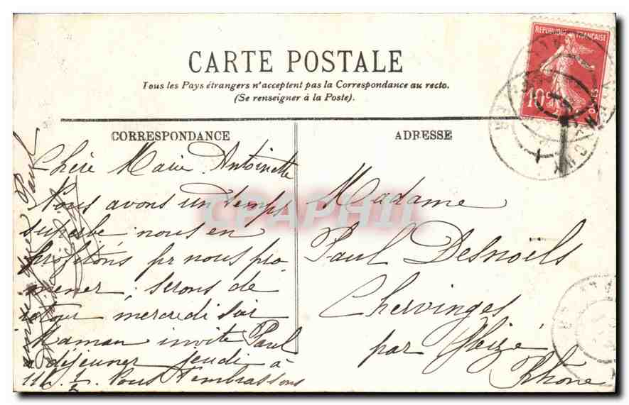 CPA Vichy Le Casino La Veranda et le Theatre — Verso