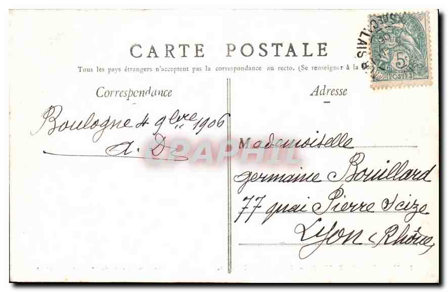 Boulogne-sur-Mer — Porte des Dunes — Édition Galeries des Deux Passages — Verso