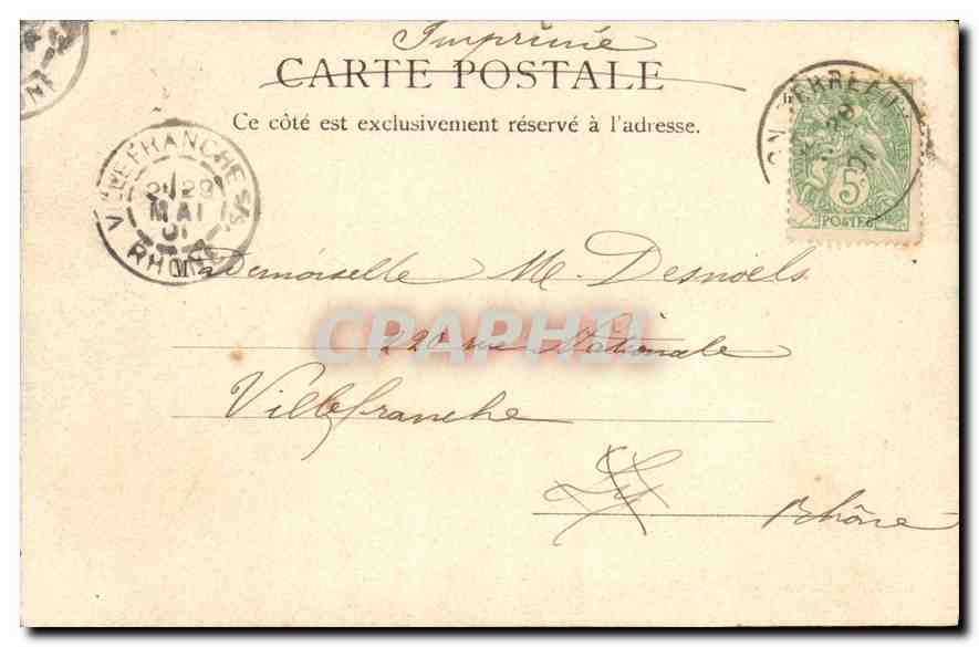 CPA Lyon Pont de la Feuillee 18 Mars 1901 — Verso