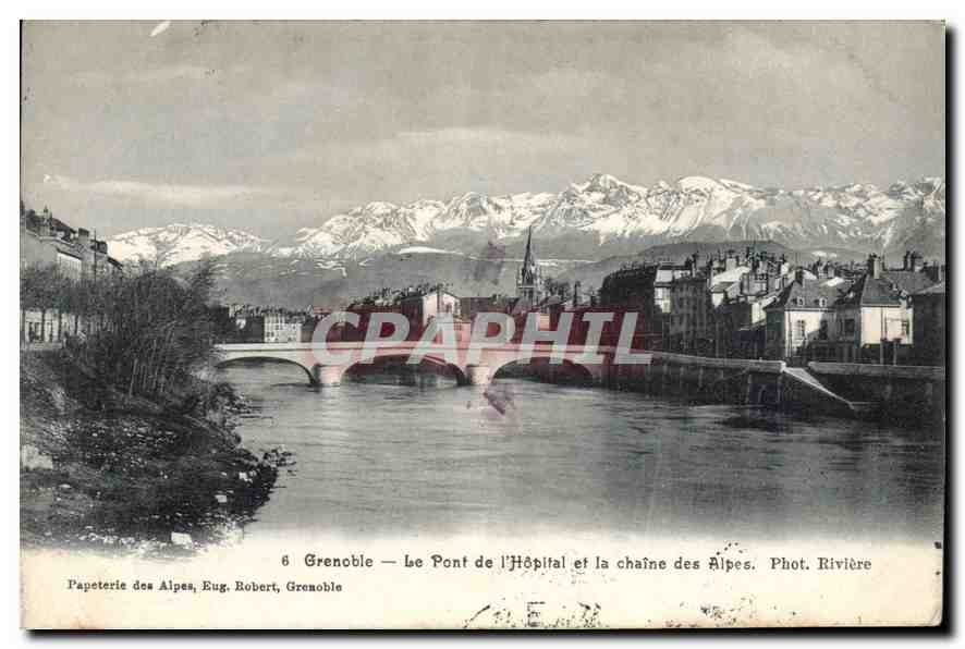 CPA Grenoble Le Pont de l'Hopital et la Chaine des Aloes
