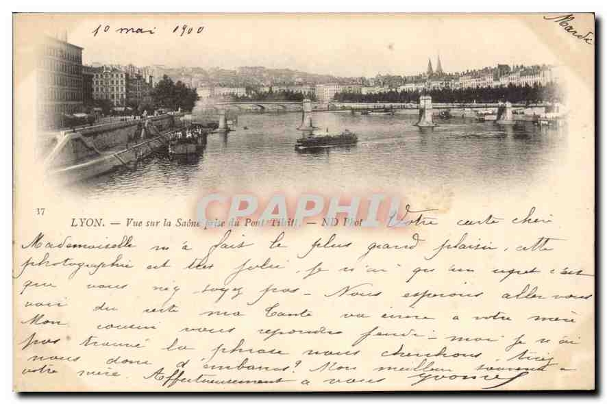 CPA Lyon Vue sur le Saone prise du Pont Tilsitt