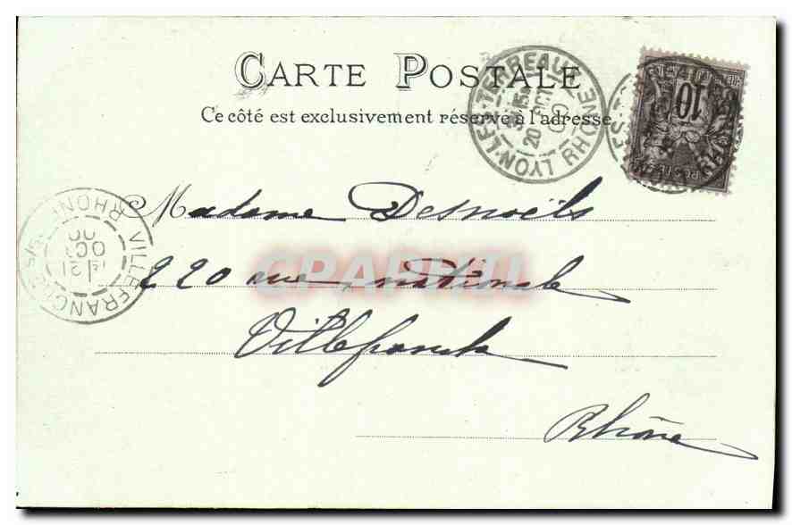 CPA Lyon Pont Nemours et Coteau des Chartreux — Verso