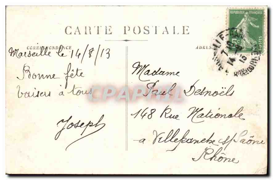 CPA Marseilles le Chateau d'If — Verso