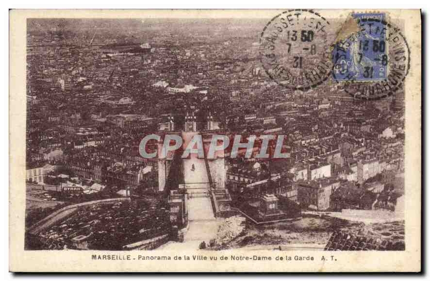CPA Marseilles Panorama de la Ville vu de Notre Dame de la Garde