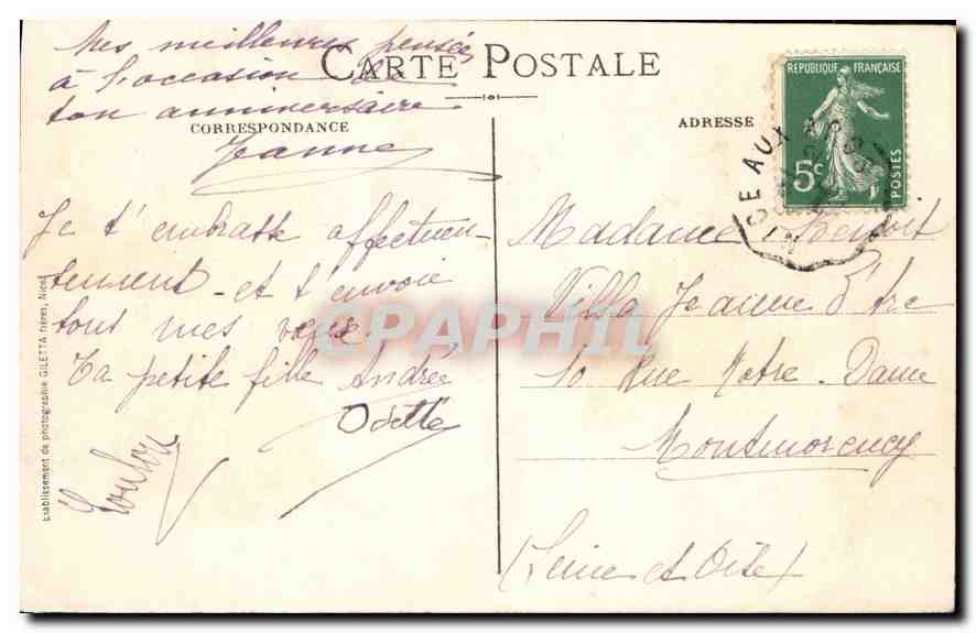 CPA Antibes Le Fort Carre — Back