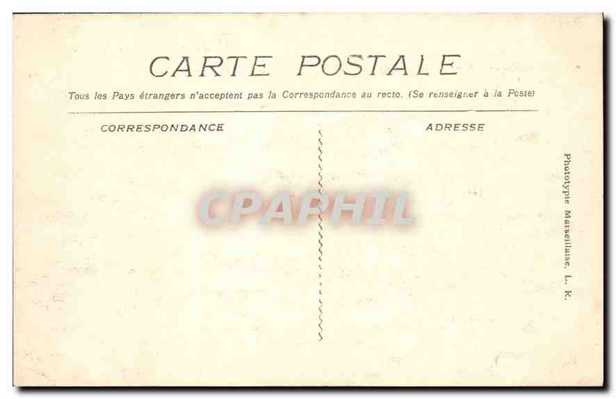 CPA Marseille Le Prophete — Verso