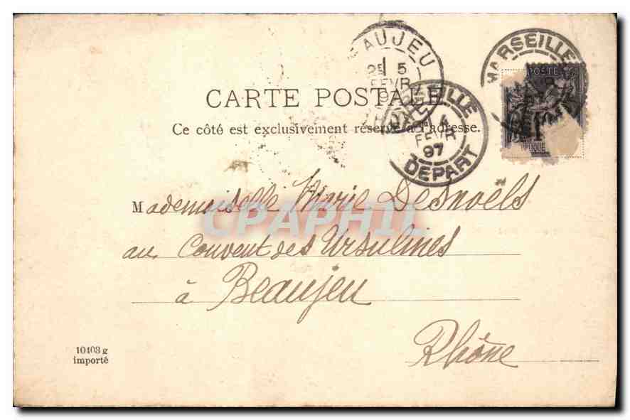 CPA Marseille Le Vieux Port — Verso