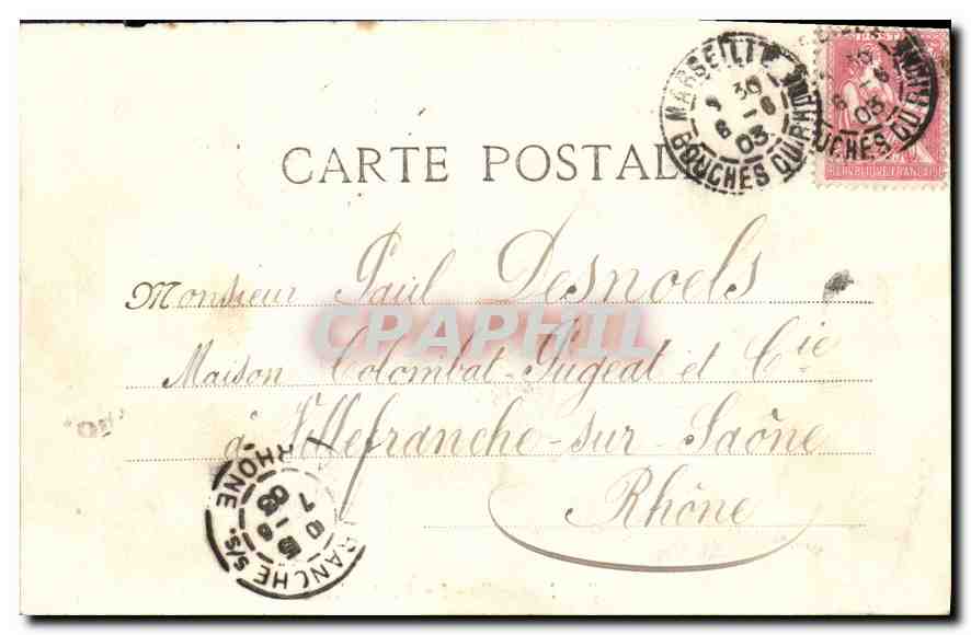 CPA Marseille La Porte d'Aix — Verso