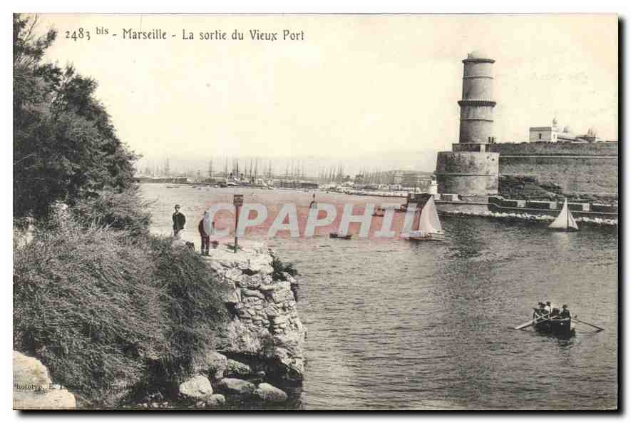 Marseille - La sortie du Vieux Port — Phototypie E. Lévy, n° 2483 bis