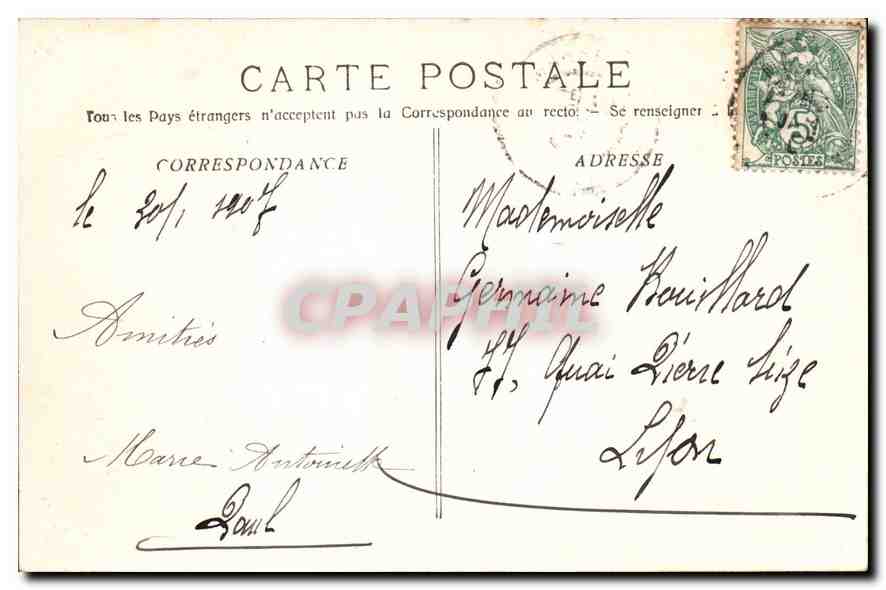CPA Marseille Le Fort Saint Jean et la Rade de la Joliette Bateau — Verso