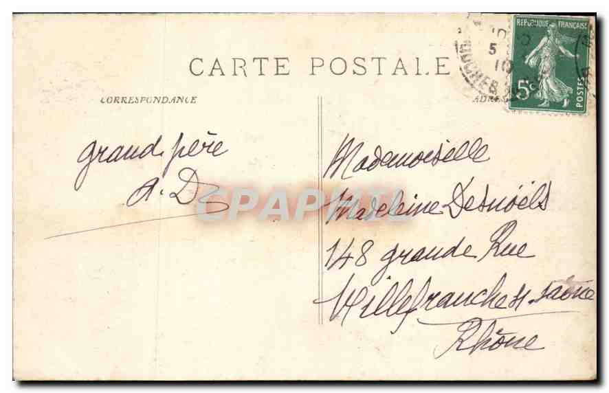 CPA Marseille Arc de Triomphe de la Porte d'Aix — Verso