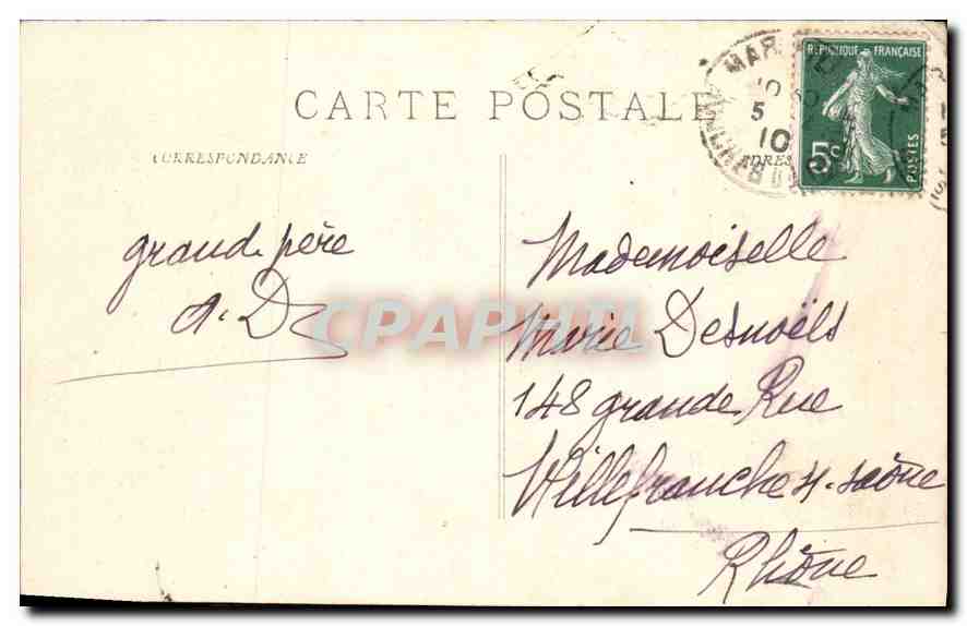 CPA Marseille Promenade de la Corniche (L'Anse du Prophete) — Verso