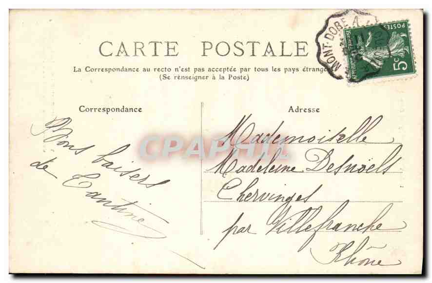 CPA L'Auvergne (Puy de Dome) La Bourboule Route du plateau de Charlanne Montee du funiculaire  — Rückseite