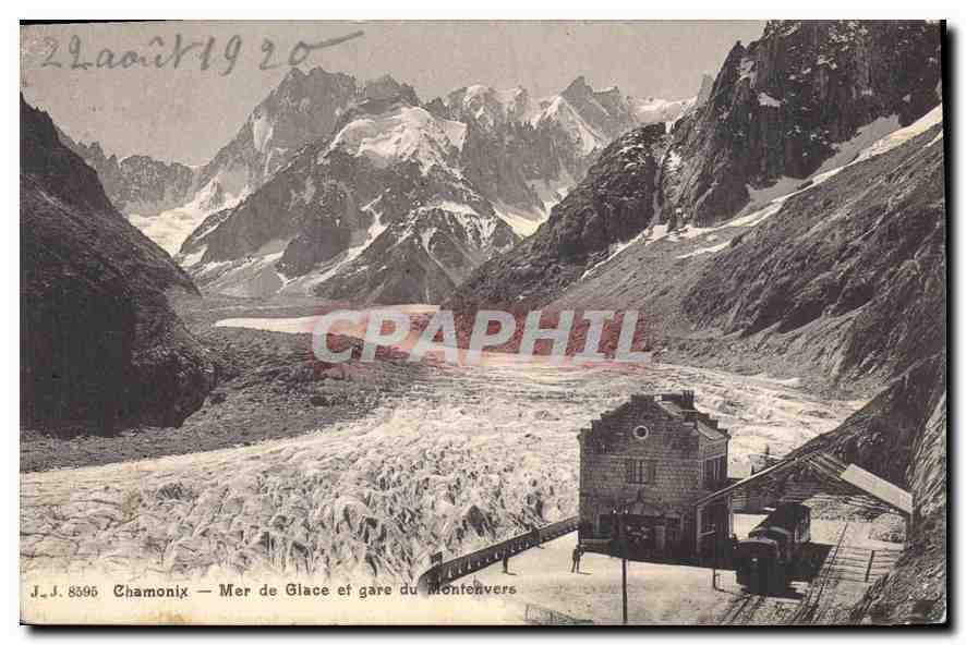 CPA Chamonix Mer de Glace et gare du Montenvers