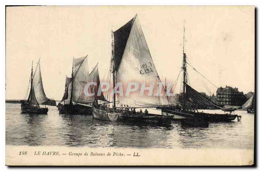 CPA Le Havre Groupe de Bateaux de Peche