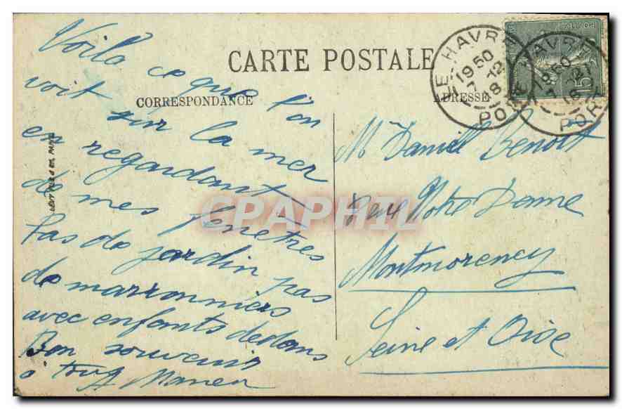 CPA Le Havre Groupe de Bateaux de Peche — Back