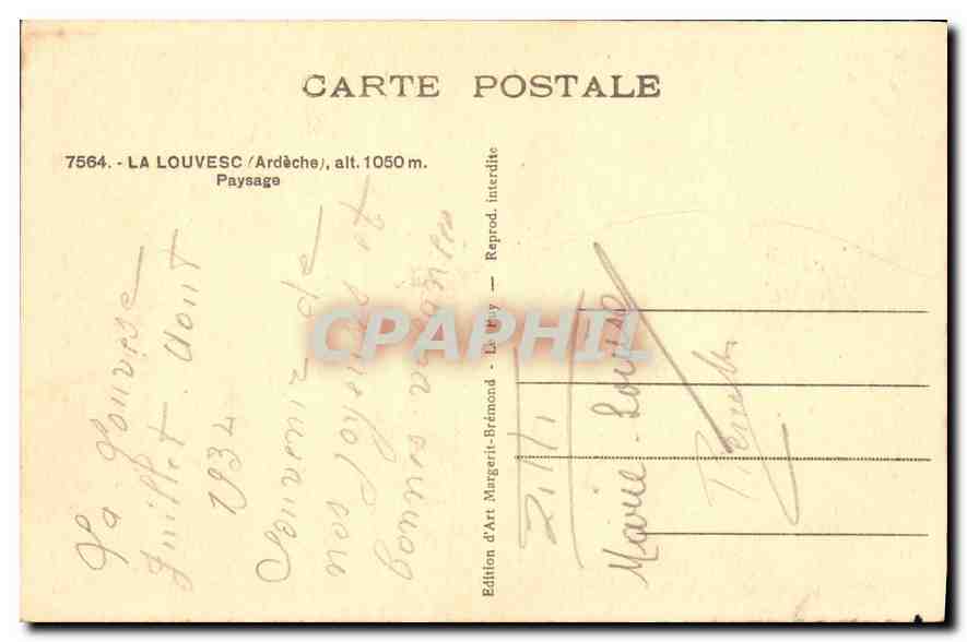 La Louvesc (Ardèche) — paysage — Édition d'Art Margerit-Brémont — Reverso